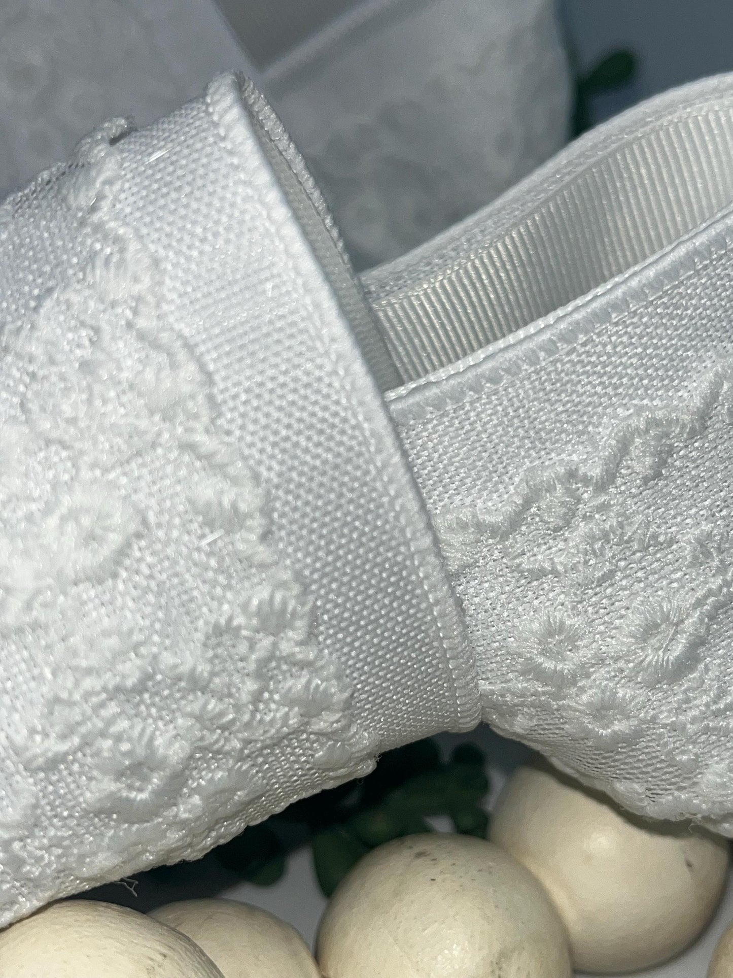 White Floral Lace Triple Layered Bow