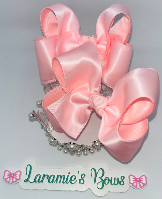 Double Lined 4” Pink Satin Piggies stiffened