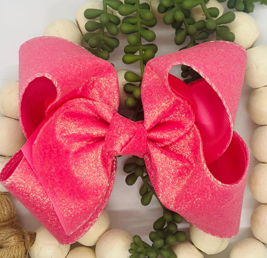 Hot Pink Glitter Bow